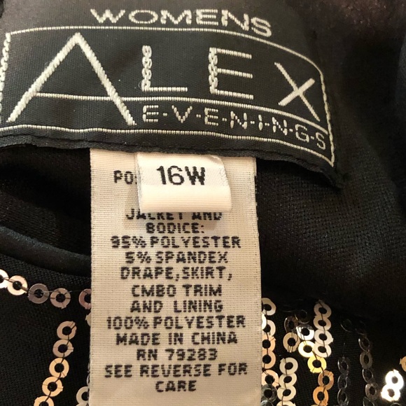 Alex Evenings Plus Size Black Sequin Dress Set - Picture 11 of 11